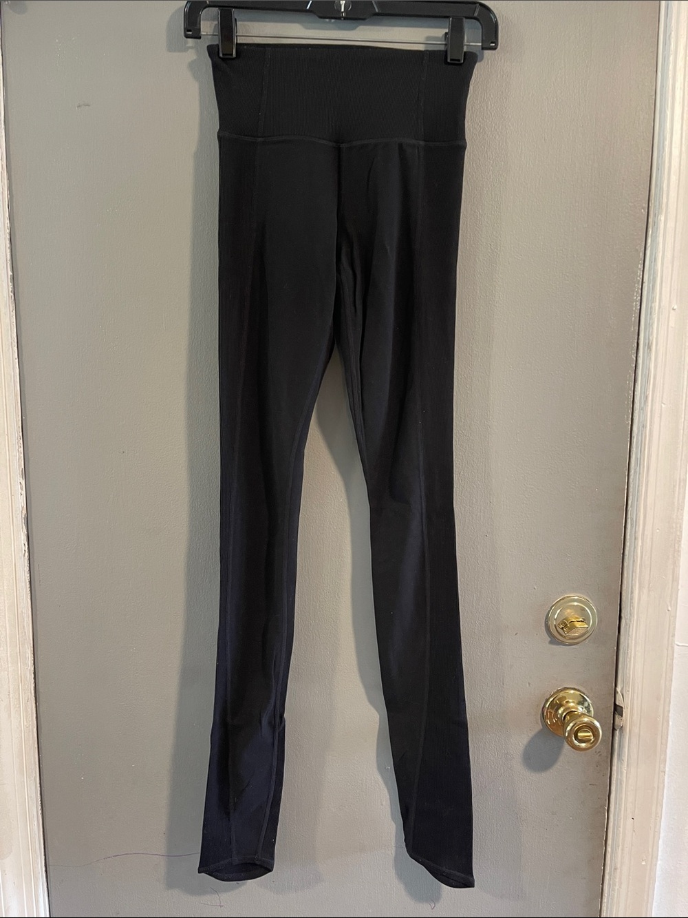 Athleta ribbed chaturanga 7/8 leggings‎ black size XXS